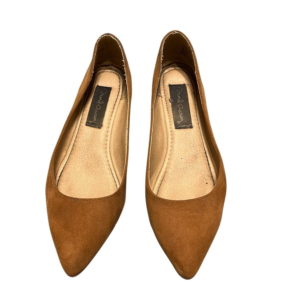 David Aaron Brown Suede Low Platform Heeled Loafer 8M
